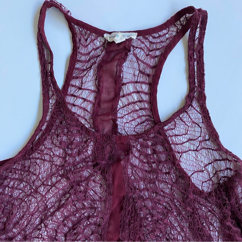 Sheer Lace Racerback Tank Top - Picture 3 of 5